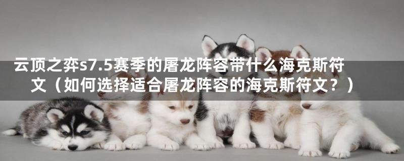 云顶之弈s7.5赛季的屠龙阵容带什么海克斯符文(如何选择适合屠龙阵容的海克斯符文?)
