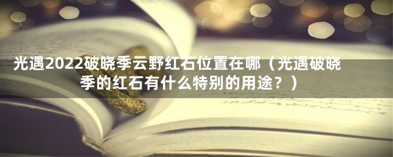 光遇2022破晓季云野红石位置在哪(光遇破晓季的红石有什么特别的用途?)
