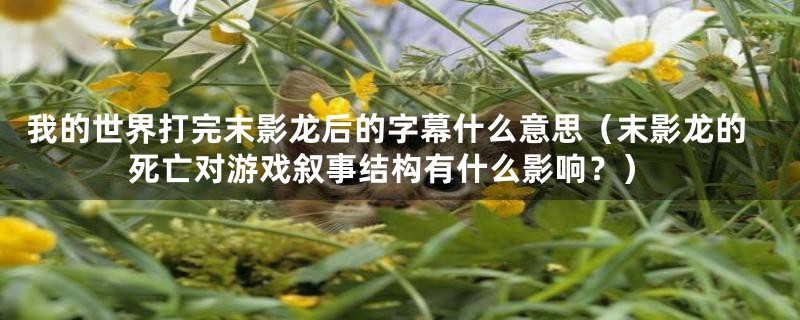 我的世界打完末影龙后的字幕什么意思(末影龙的死亡对游戏叙事结构有什么影响?)