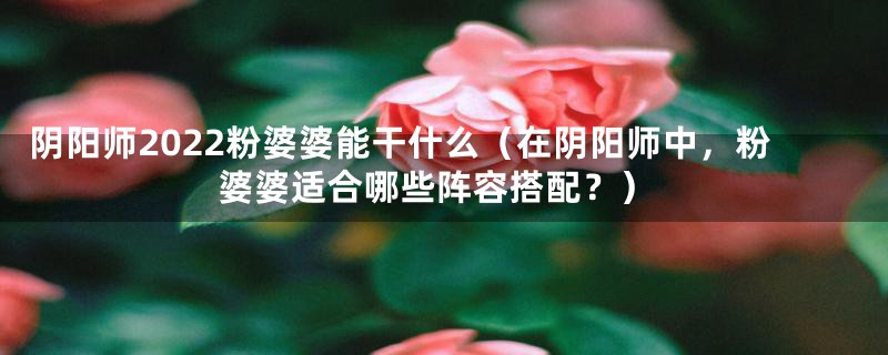 阴阳师2022粉婆婆能干什么（在阴阳师中，粉婆婆适合哪些阵容搭配？）