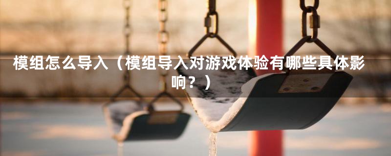 模组怎么导入(模组导入对游戏体验有哪些具体影响?)