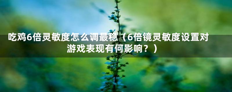 吃鸡6倍灵敏度怎么调最稳(6倍镜灵敏度设置对游戏表现有何影响?)