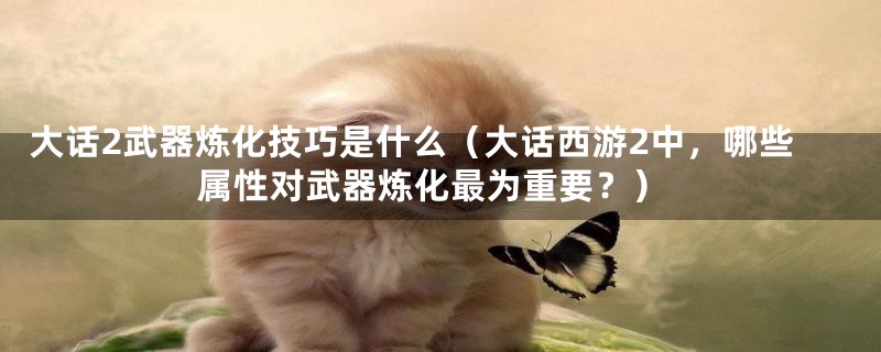 大话2武器炼化技巧是什么(大话西游2中,哪些属性对武器炼化最为重要?)