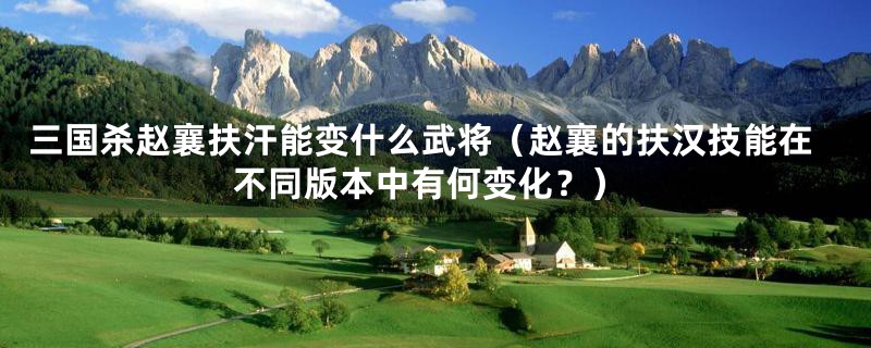 三国杀赵襄扶汗能变什么武将(赵襄的扶汉技能在不同版本中有何变化?)