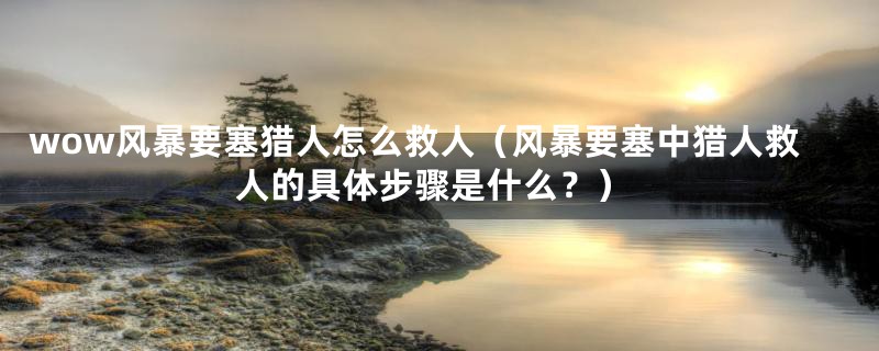 wow风暴要塞猎人怎么救人(风暴要塞中猎人救人的具体步骤是什么?)
