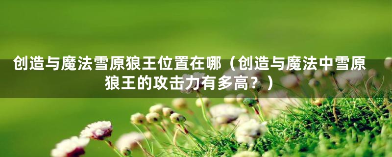 创造与魔法雪原狼王位置在哪(创造与魔法中雪原狼王的攻击力有多高?)