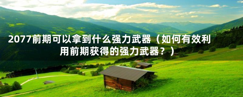 2077前期可以拿到什么强力武器（如何有效利用前期获得的强力武器？）