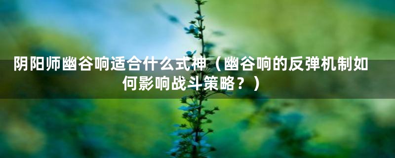 阴阳师幽谷响适合什么式神（幽谷响的反弹机制如何影响战斗策略？）