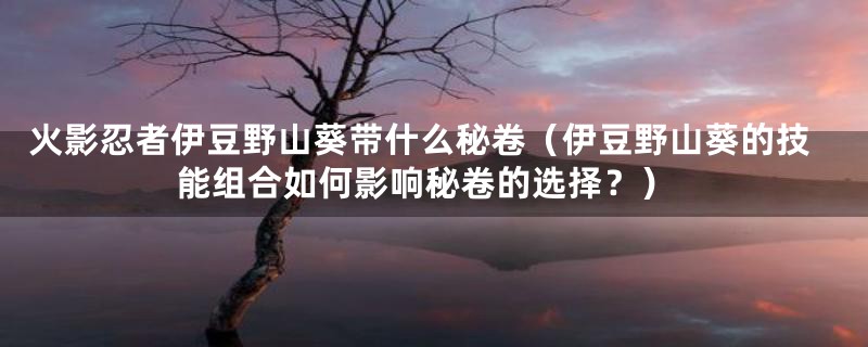 火影忍者伊豆野山葵带什么秘卷(伊豆野山葵的技能组合如何影响秘卷的选择?)