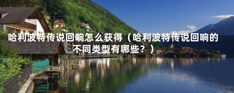 哈利波特传说回响怎么获得(哈利波特传说回响的不同类型有哪些?)