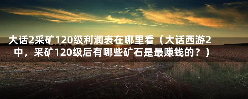大话2采矿120级利润表在哪里看(大话西游2中,采矿120级后有哪些矿石是最赚钱的?)