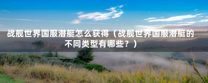 战舰世界国服潜艇怎么获得(战舰世界国服潜艇的不同类型有哪些?)