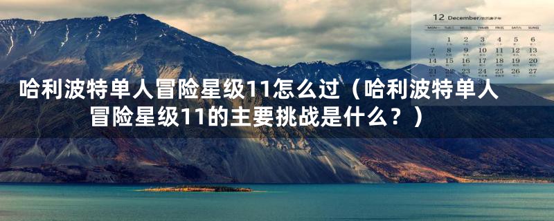 哈利波特单人冒险星级11怎么过（哈利波特单人冒险星级11的主要挑战是什么？）