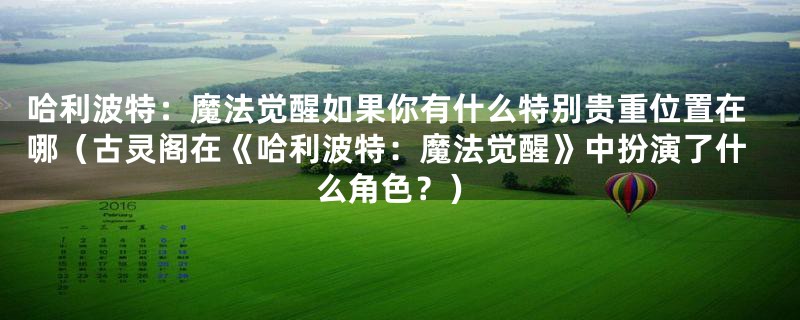 哈利波特:魔法觉醒如果你有什么特别贵重位置在哪(古灵阁在《哈利波特:魔法觉醒》中扮演了什么角色?)