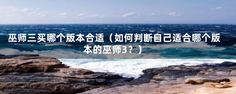 巫师三买哪个版本合适(如何判断自己适合哪个版本的巫师3?)