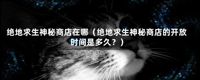 绝地求生神秘商店在哪（绝地求生神秘商店的开放时间是多久？）