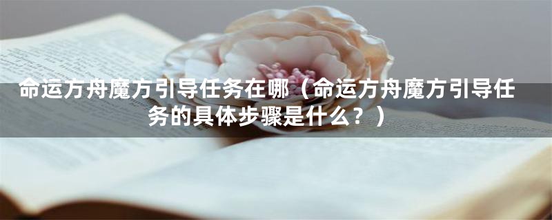 命运方舟魔方引导任务在哪(命运方舟魔方引导任务的具体步骤是什么?)