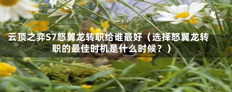 云顶之弈S7怒翼龙转职给谁最好(选择怒翼龙转职的最佳时机是什么时候?)