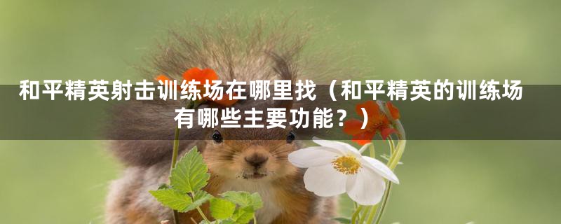 和平精英射击训练场在哪里找(和平精英的训练场有哪些主要功能?)