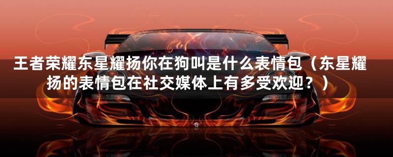 王者荣耀东星耀扬你在狗叫是什么表情包(东星耀扬的表情包在社交媒体上有多受欢迎?)