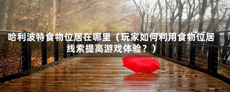 哈利波特食物位居在哪里（玩家如何利用食物位居线索提高游戏体验？）