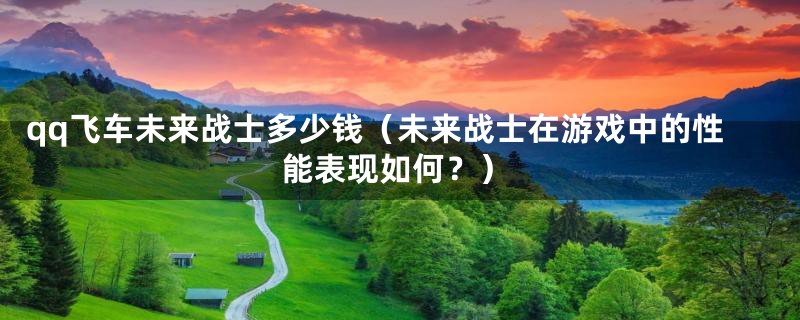 qq飞车未来战士多少钱(未来战士在游戏中的性能表现如何?)