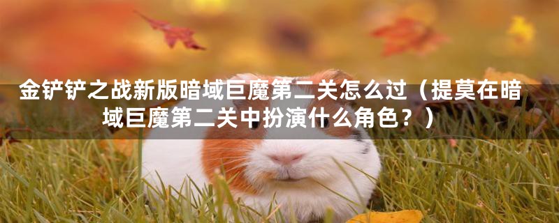 金铲铲之战新版暗域巨魔第二关怎么过(提莫在暗域巨魔第二关中扮演什么角色?)