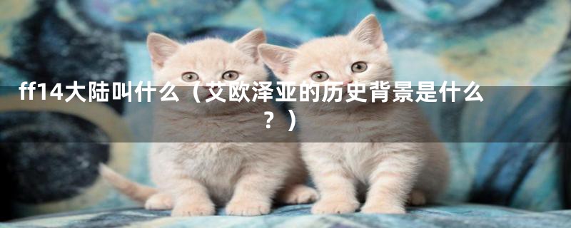ff14大陆叫什么（艾欧泽亚的历史背景是什么？）