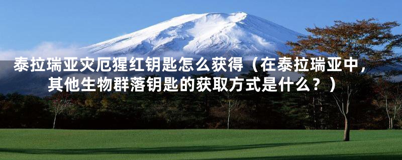 泰拉瑞亚灾厄猩红钥匙怎么获得（在泰拉瑞亚中，其他生物群落钥匙的获取方式是什么？）