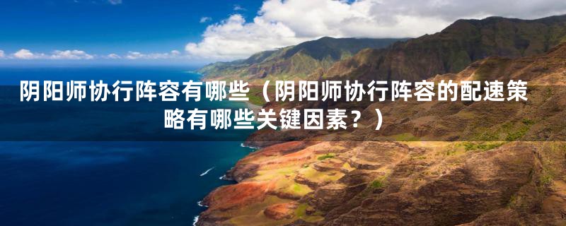 阴阳师协行阵容有哪些(阴阳师协行阵容的配速策略有哪些关键因素?)