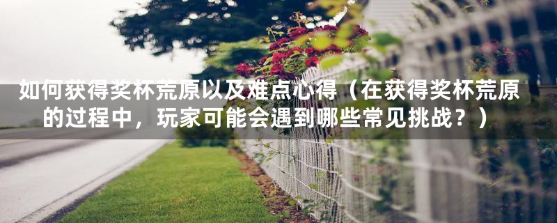如何获得奖杯荒原以及难点心得(在获得奖杯荒原的过程中,玩家可能会遇到哪些常见挑战?)