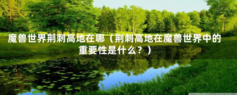 魔兽世界荆刺高地在哪(荆刺高地在魔兽世界中的重要性是什么?)
