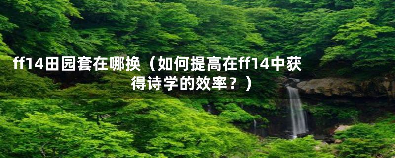 ff14田园套在哪换（如何提高在ff14中获得诗学的效率？）
