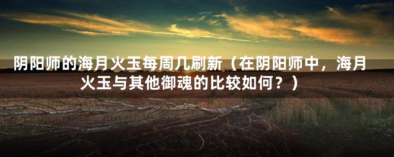 阴阳师的海月火玉每周几刷新(在阴阳师中,海月火玉与其他御魂的比较如何?)