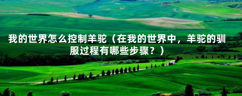 我的世界怎么控制羊驼(在我的世界中,羊驼的驯服过程有哪些步骤?)