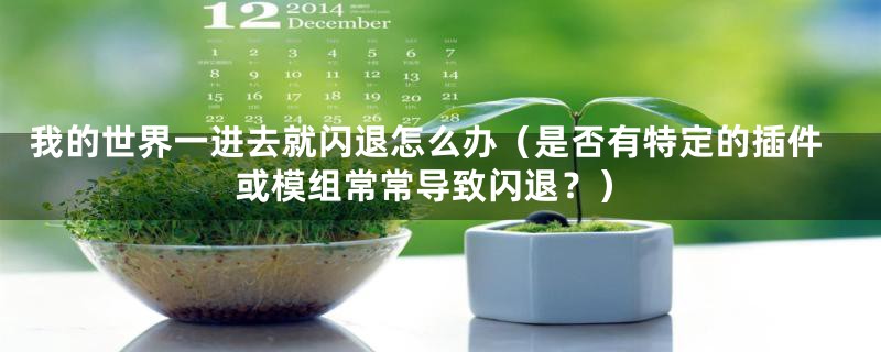 我的世界一进去就闪退怎么办(是否有特定的插件或模组常常导致闪退?)
