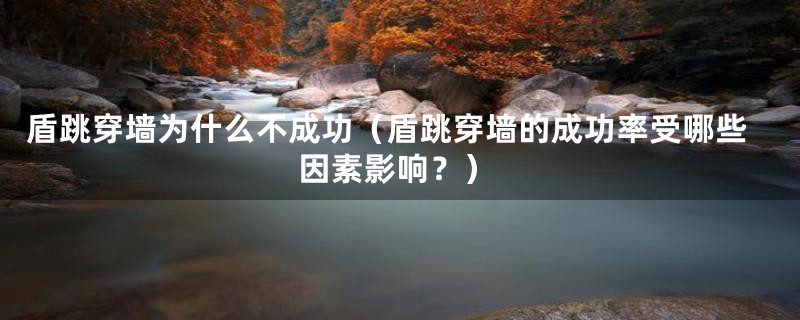 盾跳穿墙为什么不成功(盾跳穿墙的成功率受哪些因素影响?)