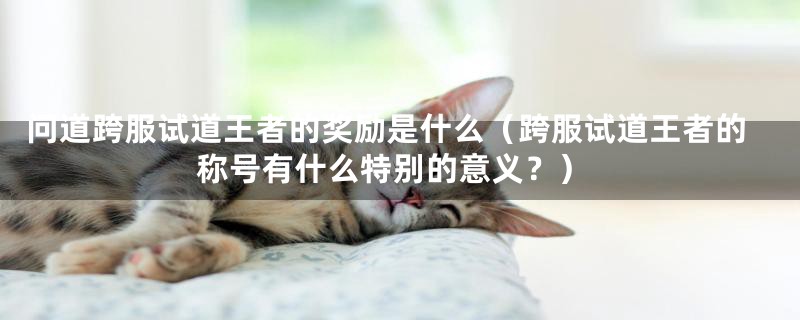 问道跨服试道王者的奖励是什么(跨服试道王者的称号有什么特别的意义?)
