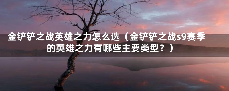 金铲铲之战英雄之力怎么选(金铲铲之战s9赛季的英雄之力有哪些主要类型?)