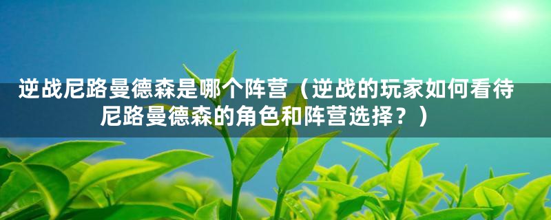 逆战尼路曼德森是哪个阵营(逆战的玩家如何看待尼路曼德森的角色和阵营选择?)