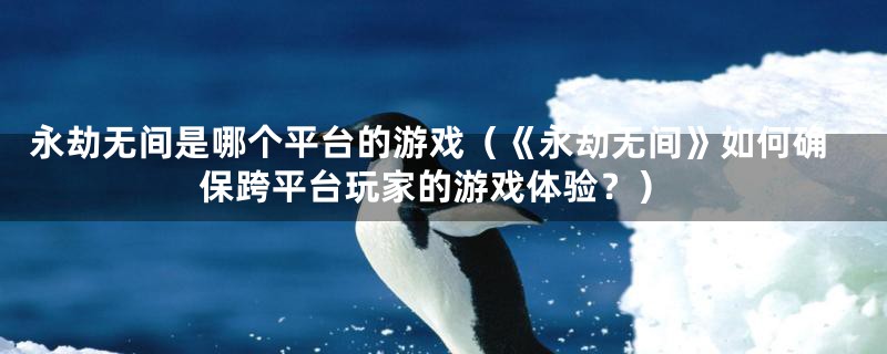 永劫无间是哪个平台的游戏（《永劫无间》如何确保跨平台玩家的游戏体验？）