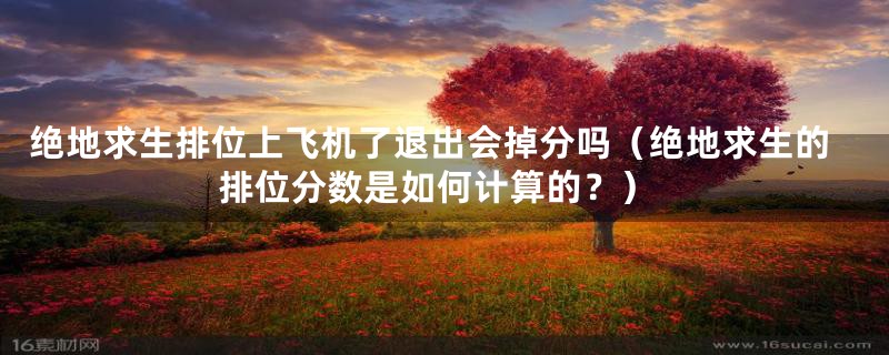 绝地求生排位上飞机了退出会掉分吗(绝地求生的排位分数是如何计算的?)