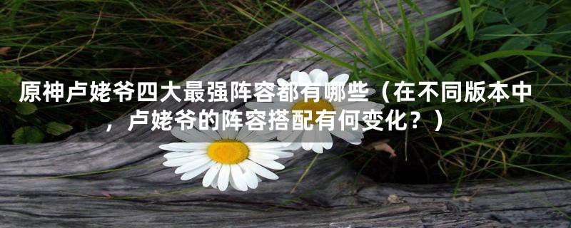 原神卢姥爷四大最强阵容都有哪些(在不同版本中,卢姥爷的阵容搭配有何变化?)