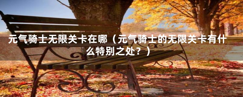 元气骑士无限关卡在哪(元气骑士的无限关卡有什么特别之处?)