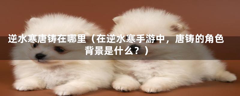 逆水寒唐铸在哪里(在逆水寒手游中,唐铸的角色背景是什么?)