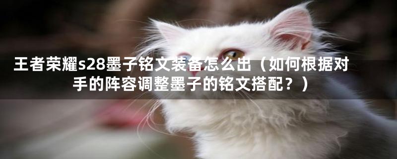 王者荣耀s28墨子铭文装备怎么出(如何根据对手的阵容调整墨子的铭文搭配?)