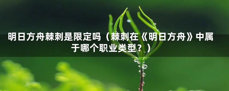 明日方舟棘刺是限定吗(棘刺在《明日方舟》中属于哪个职业类型?)