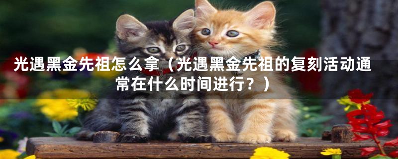 光遇黑金先祖怎么拿(光遇黑金先祖的复刻活动通常在什么时间进行?)