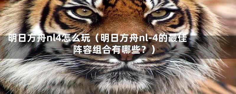 明日方舟nl4怎么玩(明日方舟nl-4的最佳阵容组合有哪些?)