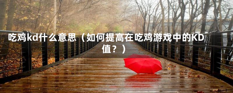 吃鸡kd什么意思(如何提高在吃鸡游戏中的KD值?)